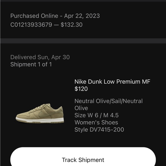 Nike Dunk Low Premium MF Neutral Olive/Sail Sneakers Women’s size 6 New in Box - Picture 12 of 13
